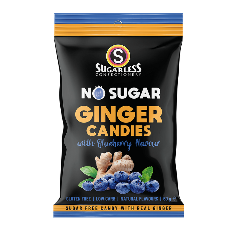 Blueberry flavour Ginger Candies - 60g