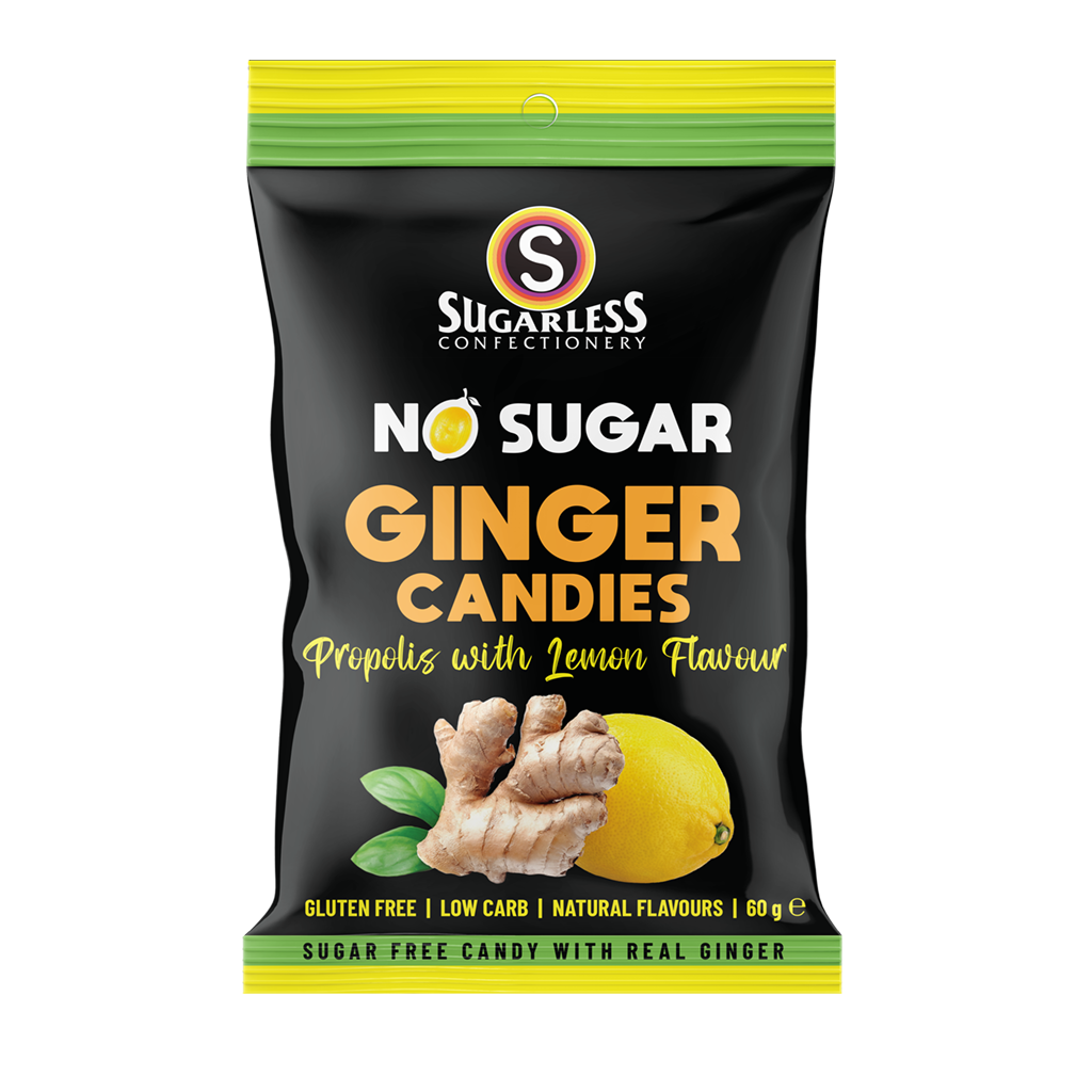 Propolis with Lemon flavour Ginger Candies - 60g enlarged