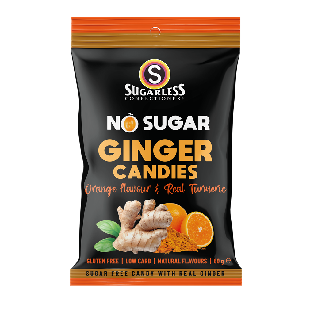 Orange & Turmeric flavoured Ginger Candies - 60g enlarged