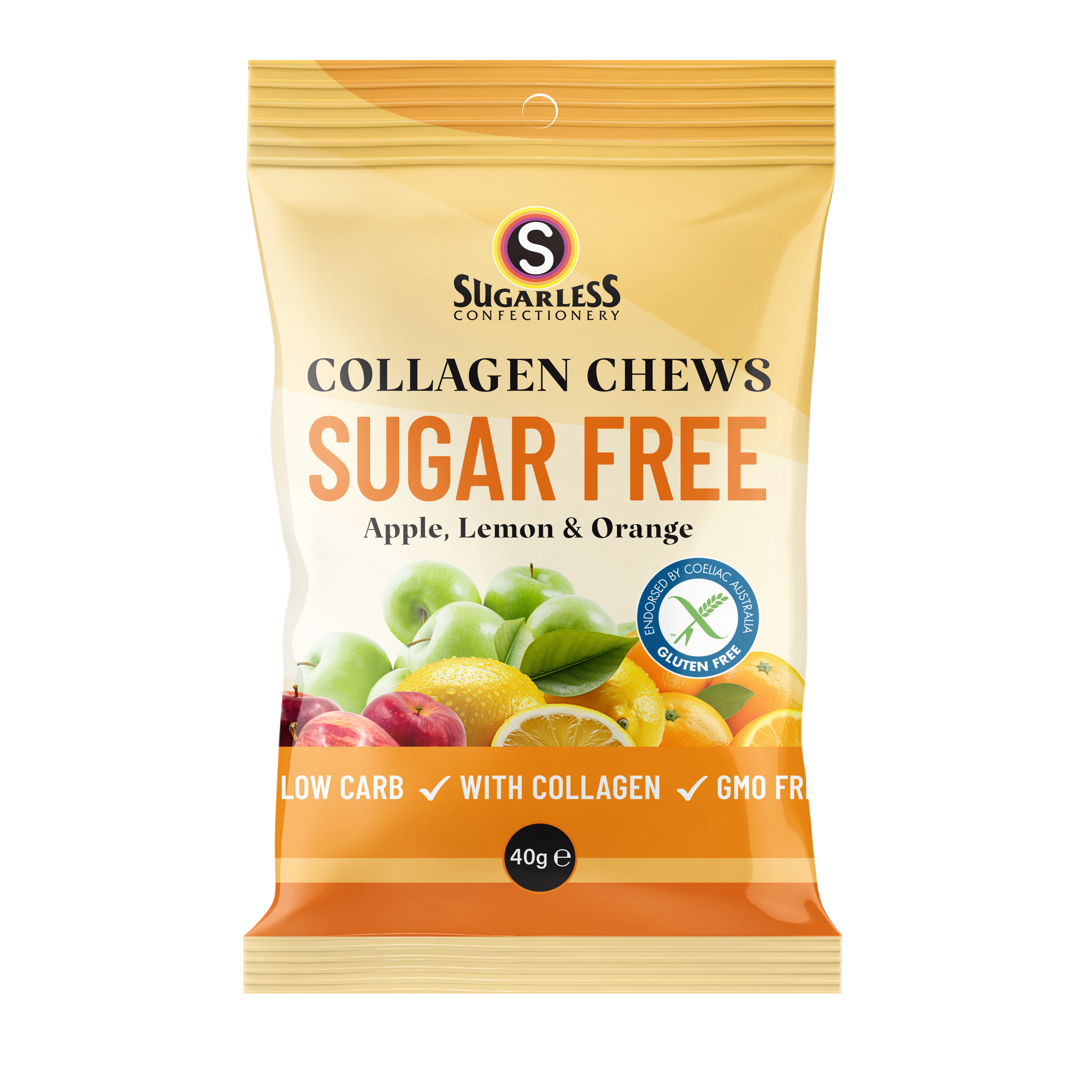 Collagen Apple, Lemon & Orange Chews 40g enlarged
