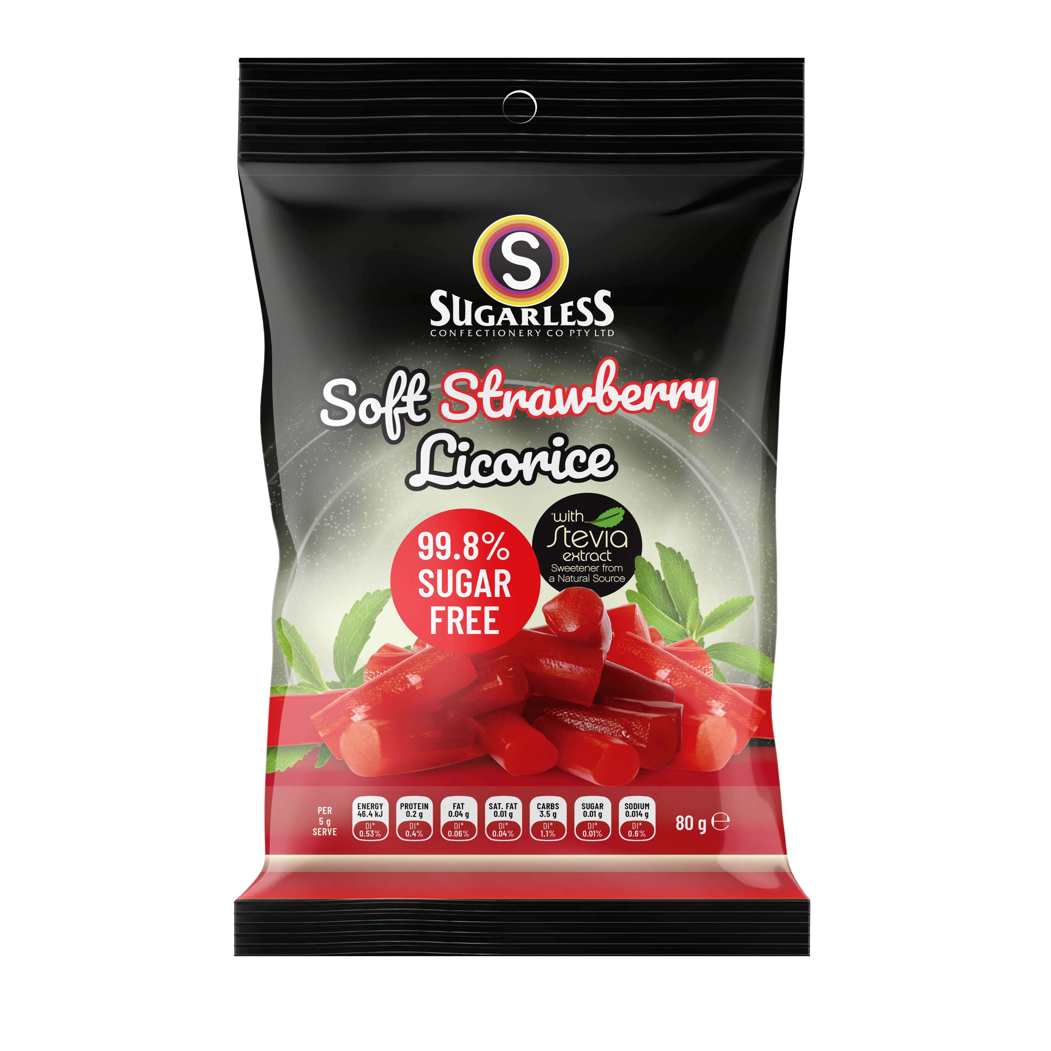 Soft Strawberry Licorice - 80g enlarged