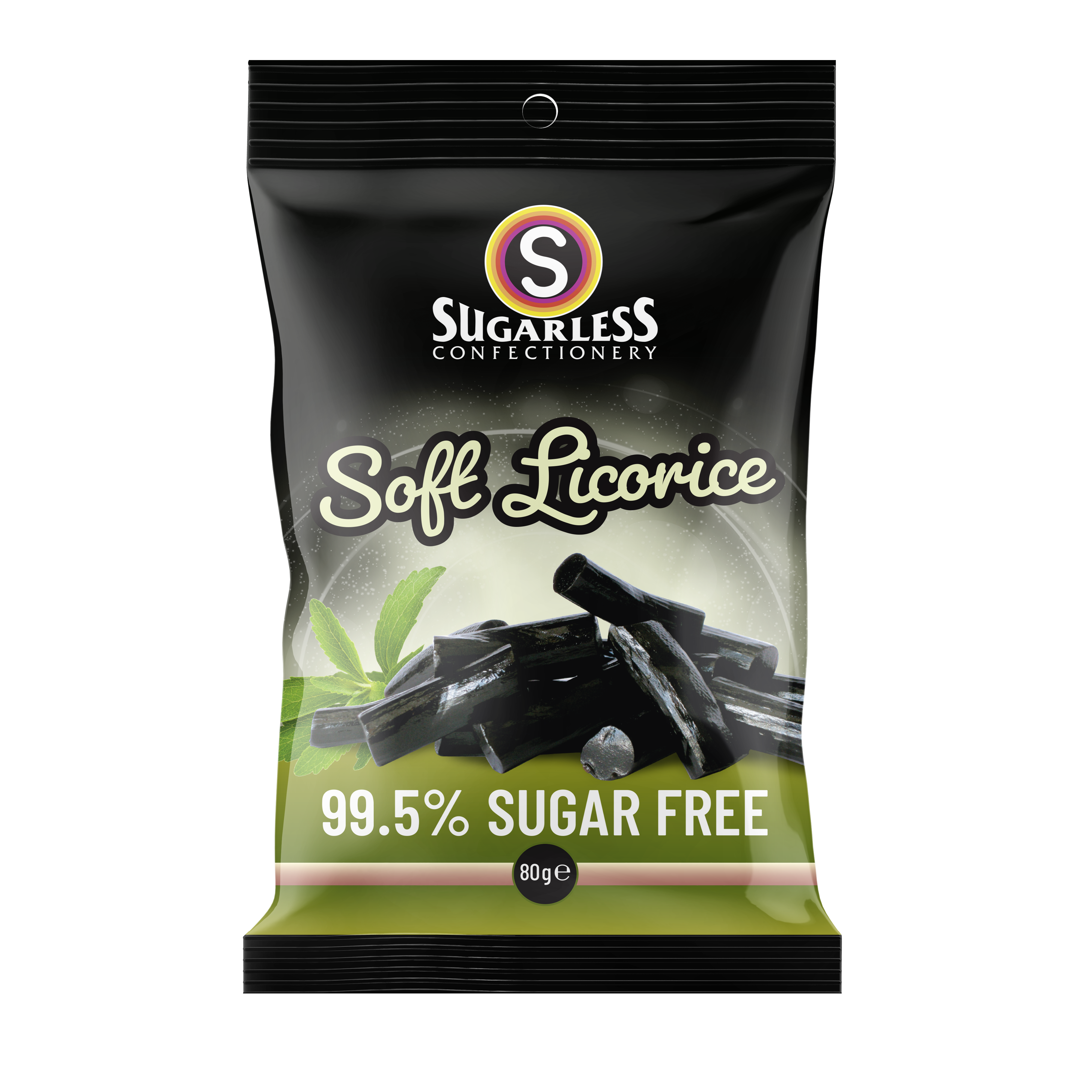 Soft Black Licorice - 80g enlarged