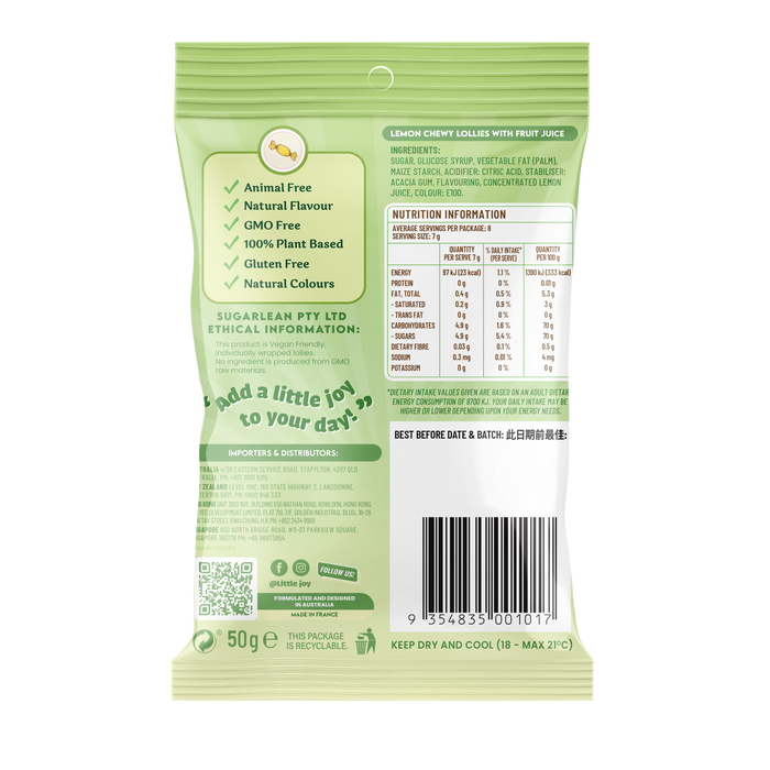 Little Joy - Vegan Lemon Chews 50g
