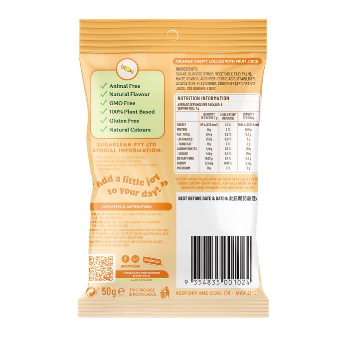 Little Joy - Vegan Orange Chews 50g