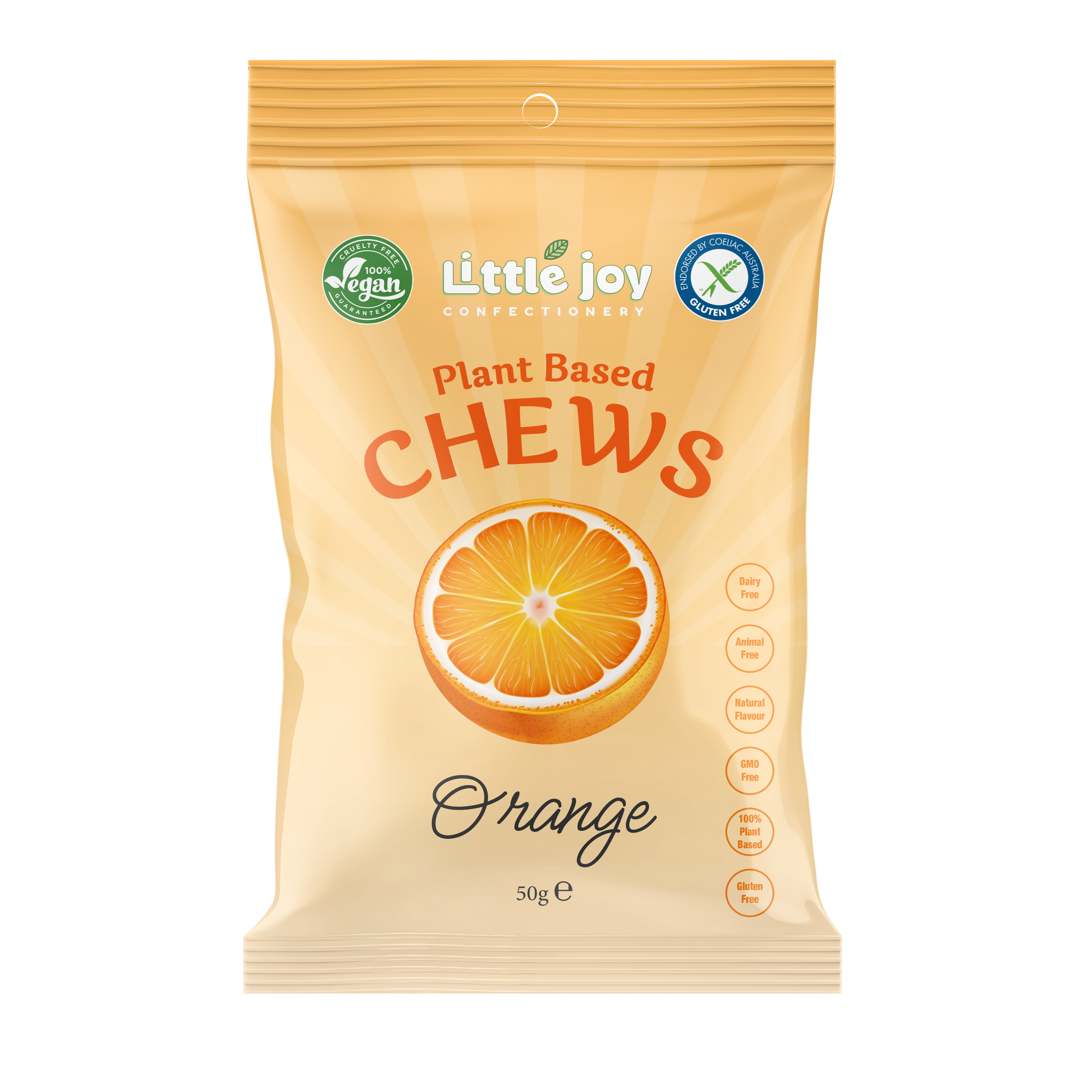 Little Joy - Vegan Orange Chews 50g enlarged