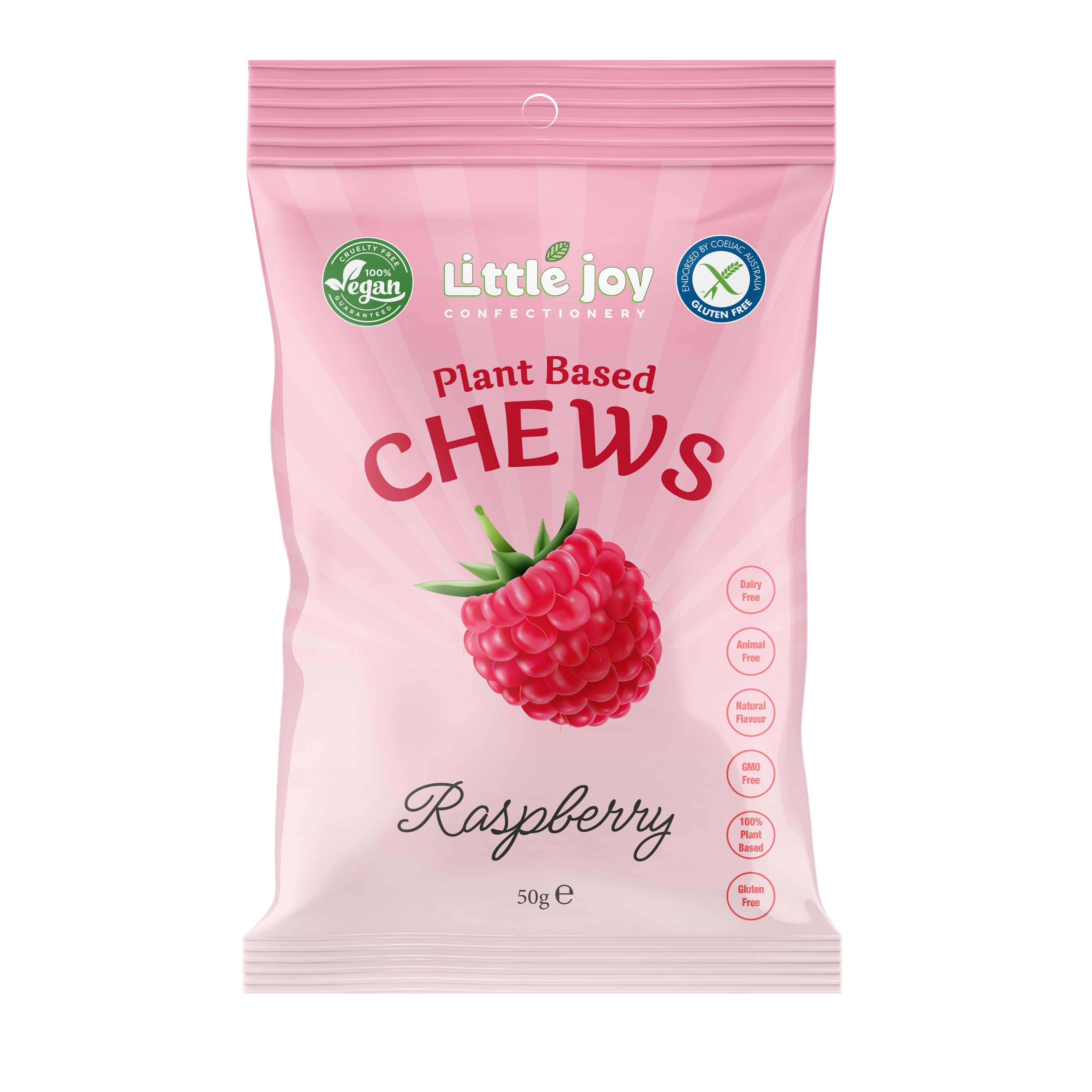 Little Joy - Vegan Raspberry Chews 50g enlarged